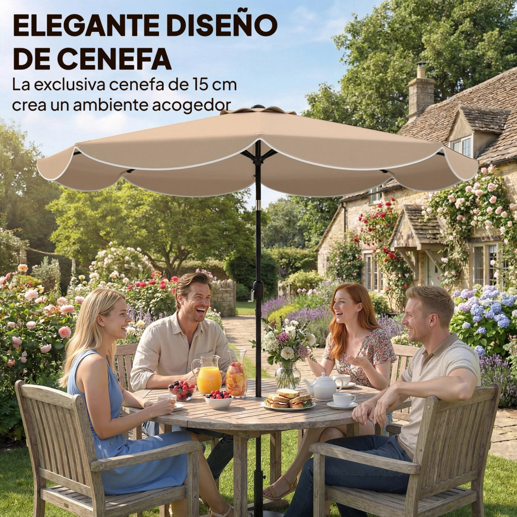Ombrellone da Giardino ¨C Zephmum ¨C ?2,7 m, Caqui, Inclinazione Regolabile