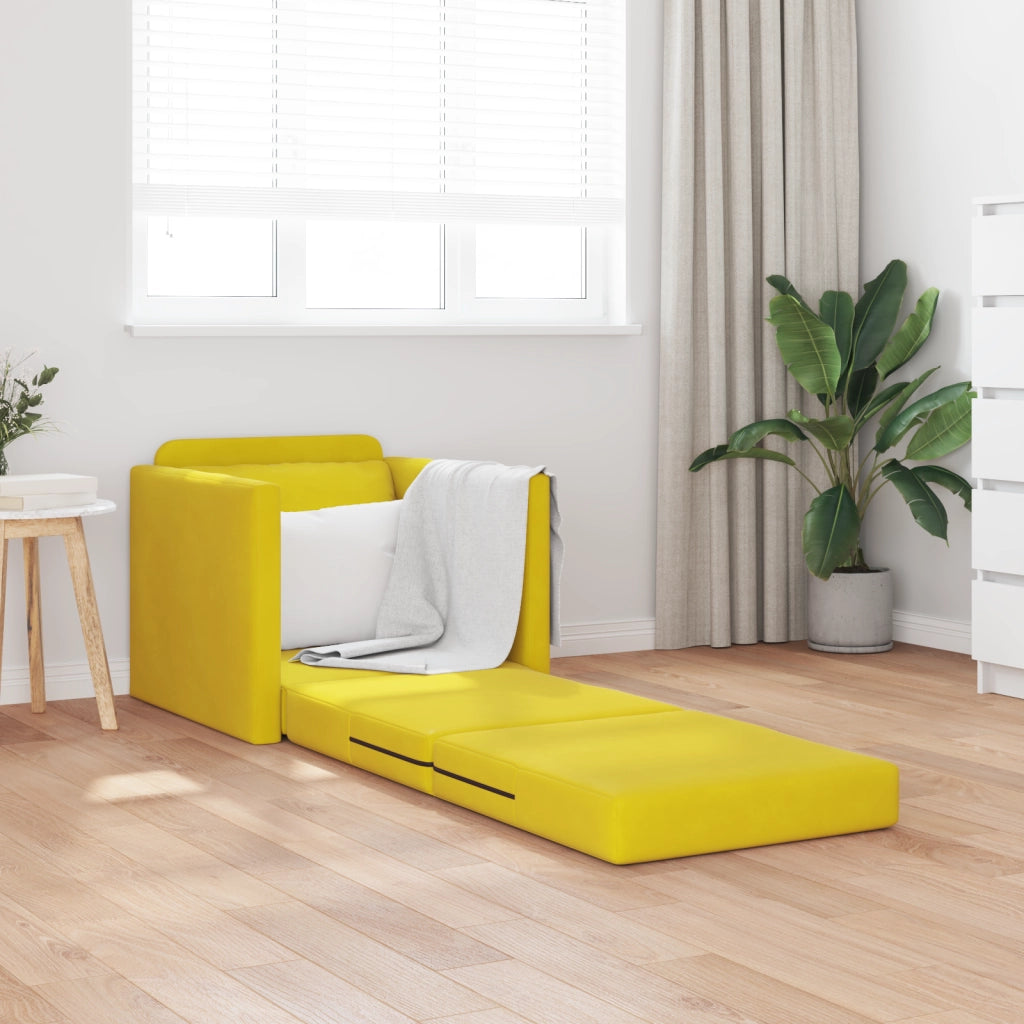 Sofa letto 2-in-1 Giallo scuro 74x77x81 cm in velluto
