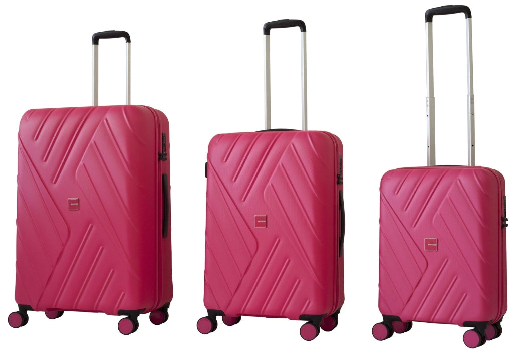 Set 3 Valigie Trolley Rigide in ABS 4 Ruote TSA Ravizzoni Mojito Fucsia