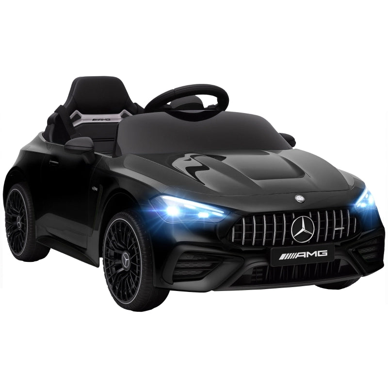 Macchina elettrica per bambini, design Mercedes, motore 12V, telecomando, luci a LED, musica, per bambini dai 3 ai 6 anni, nera