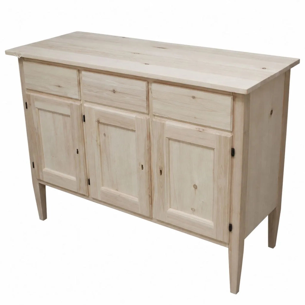 Credenza 3 porte 3 cassetti legno grezzo 105x42x82 (963) - Mobili 2G
