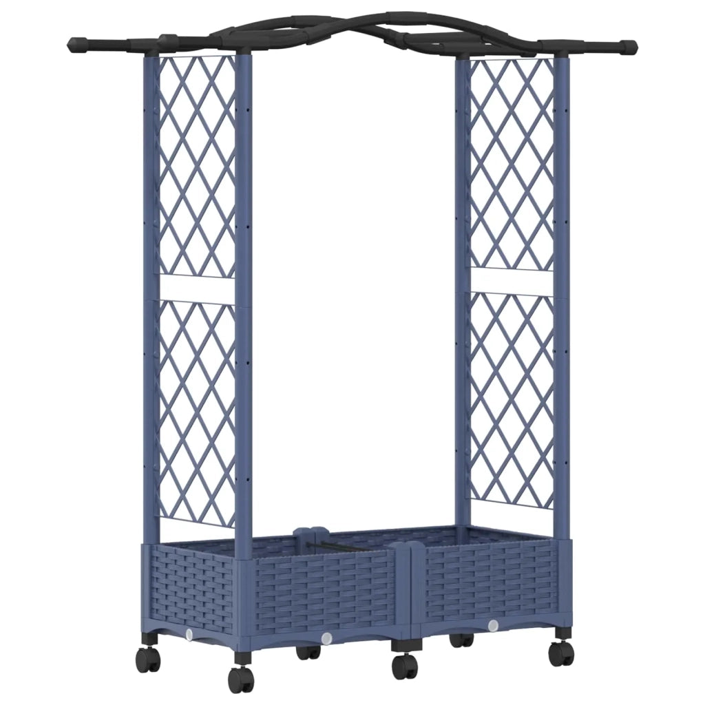 Letto Rialzato con Griglia e Tetto Grigio 124 x 40 x 129 cm PP 3423011