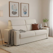 Marcon, Divano Letto 3 Posti Sfoderabile Made in Italy, 220x95 cm Beige