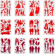 Stencili d'Amore - Stencil per muro e legno - 12 pezzi - Pvc - Diverse misure - Ideali per pittura creativa