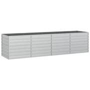 Fioriere | Cassetta per fiori | Letto Rialzato Giardino 320x80x77 cm in Acciaio Zincato Argento