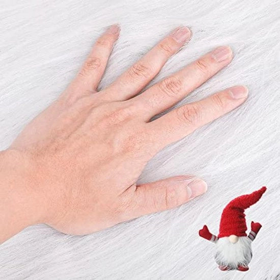 Panno di Faux Pelliccia Bianca 20x20 Pollici per Attività di Ricamo e Decorazione