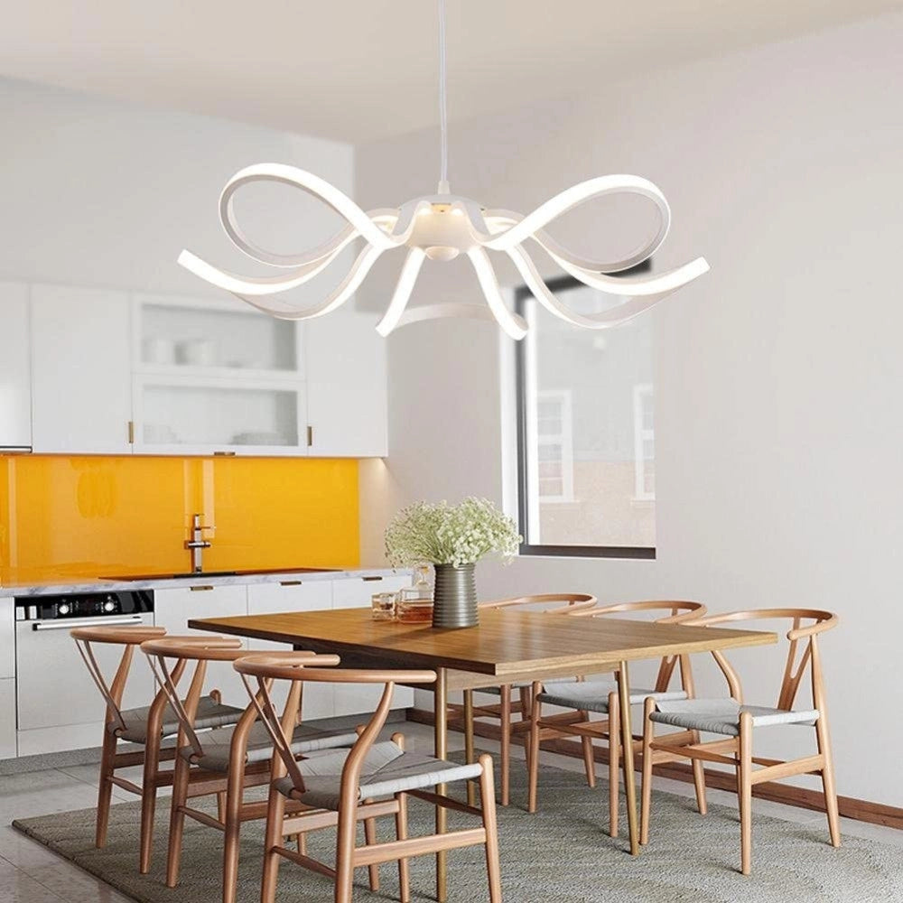Trade Shop - Lampadario Soffitto Led 45w Fiore Moderno Lampada Luce Fredda Calda Naturale B38 -