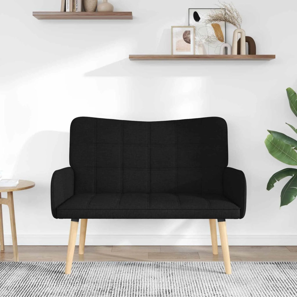 Sofa a Due Posti Nero 115 x 61 x 87 cm Tessuto 42028893