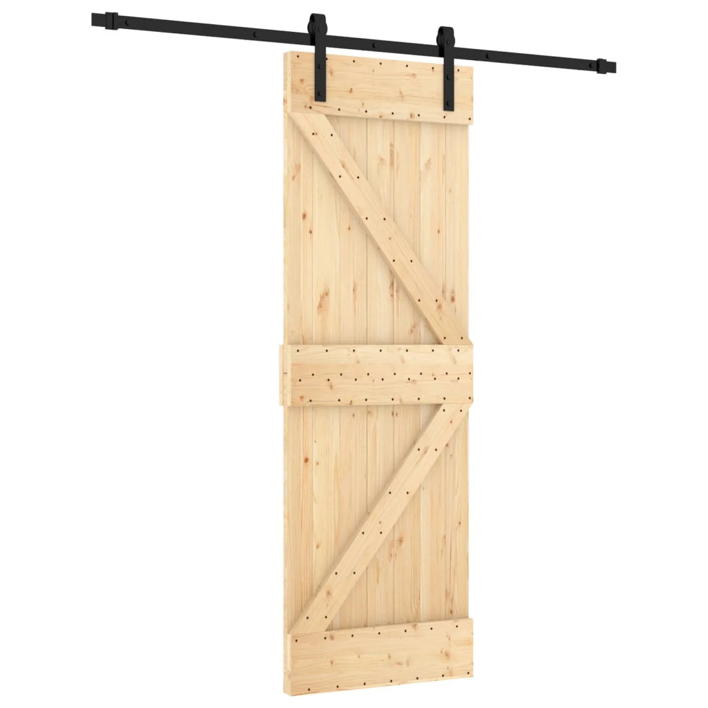 Porta scorrevole Naturale e Nero 70 x 210 cm 3444908