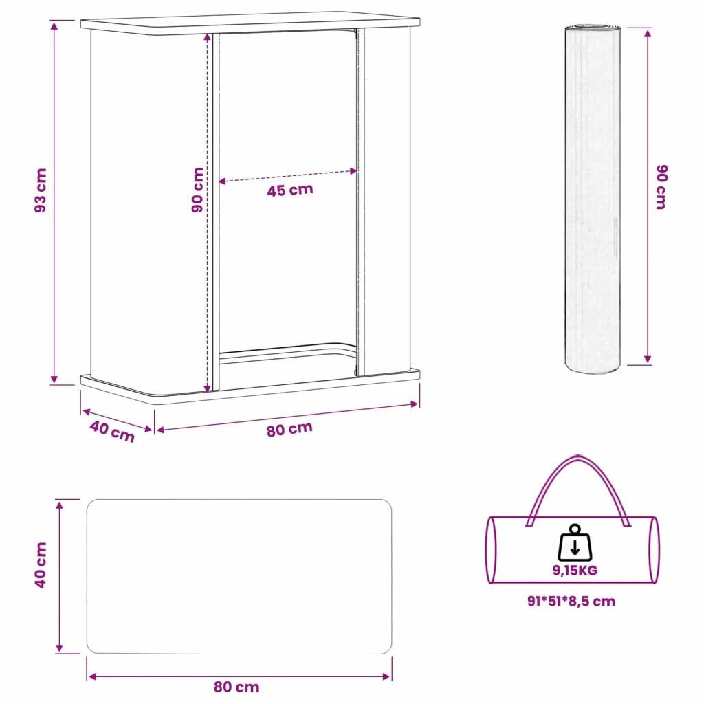 Bancone per fiera Marrone chiaro e bianco 80 x 40 x 93 cm 42046607