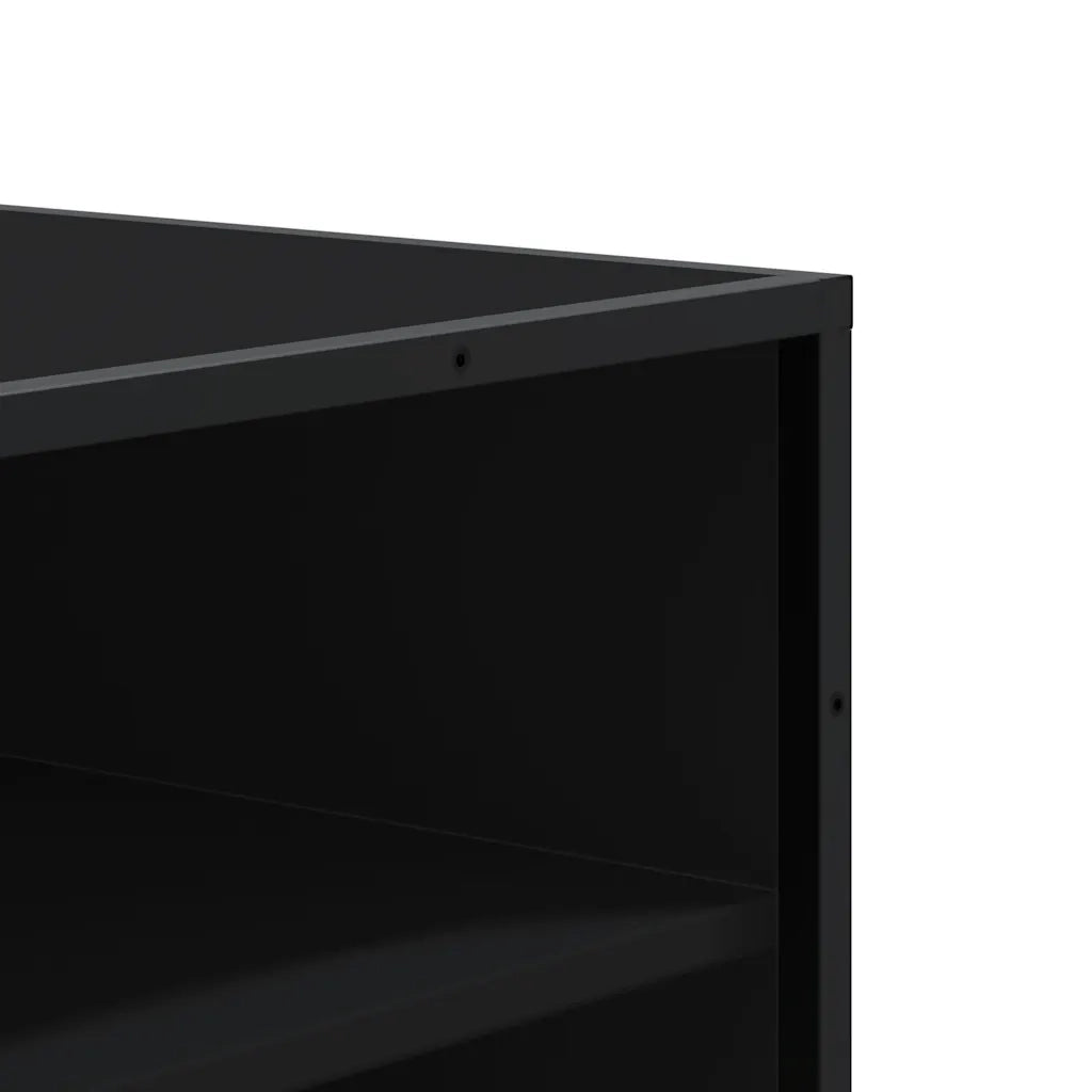 Scarpiera Nera 75x38x97,5 cm in Truciolato e Metallo 3300870