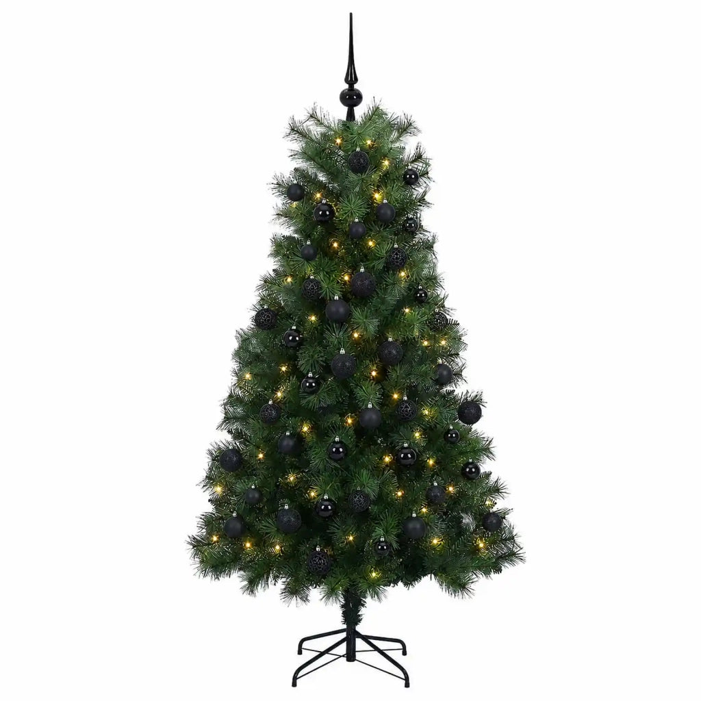 Albero di Natale artificiale con rami snodati e palline 210 cm 3466492