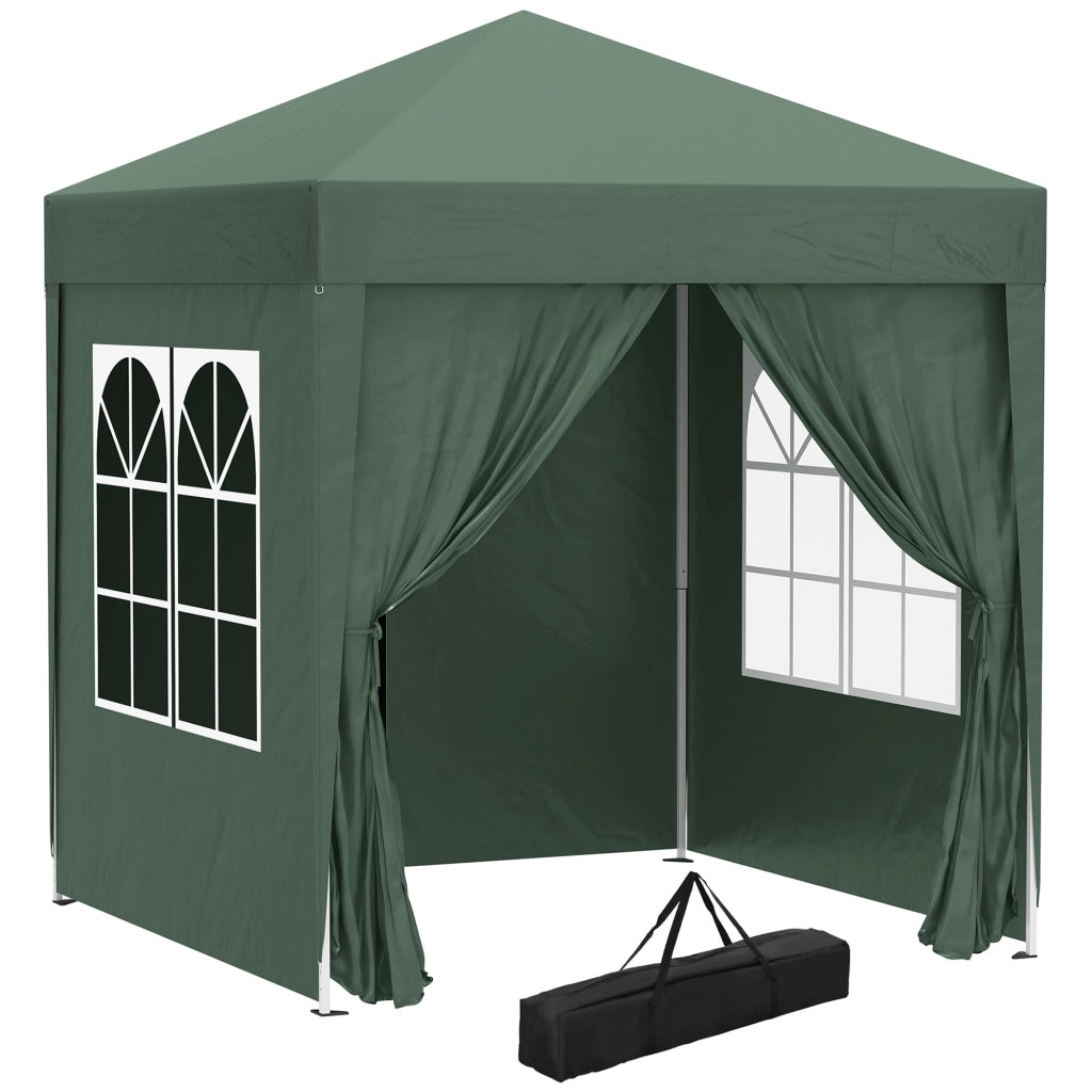 Gazebo da giardino con 4 pareti ¨C Zephmum ¨C Verde, Oxford, 200x200 cm