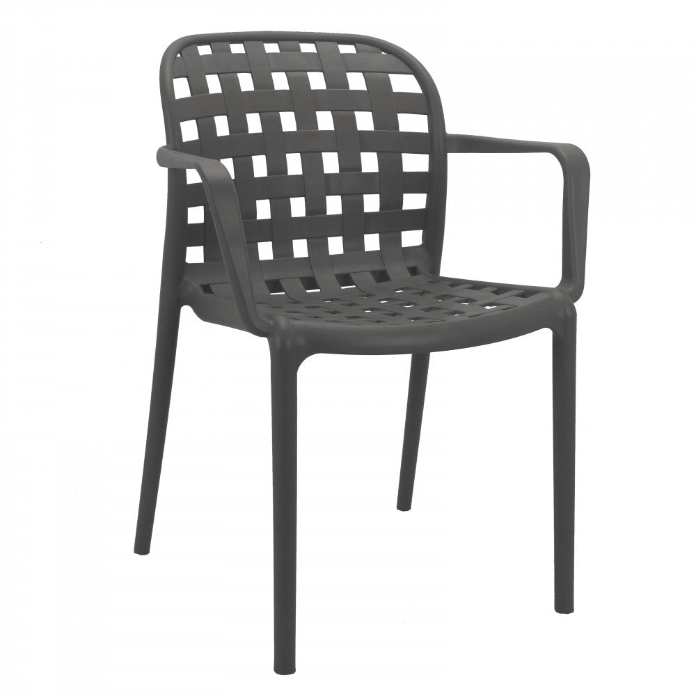 Sedia da Giardino Sharon 58x57,5x82,5 h cm in Polipropilene Grigio chiaro