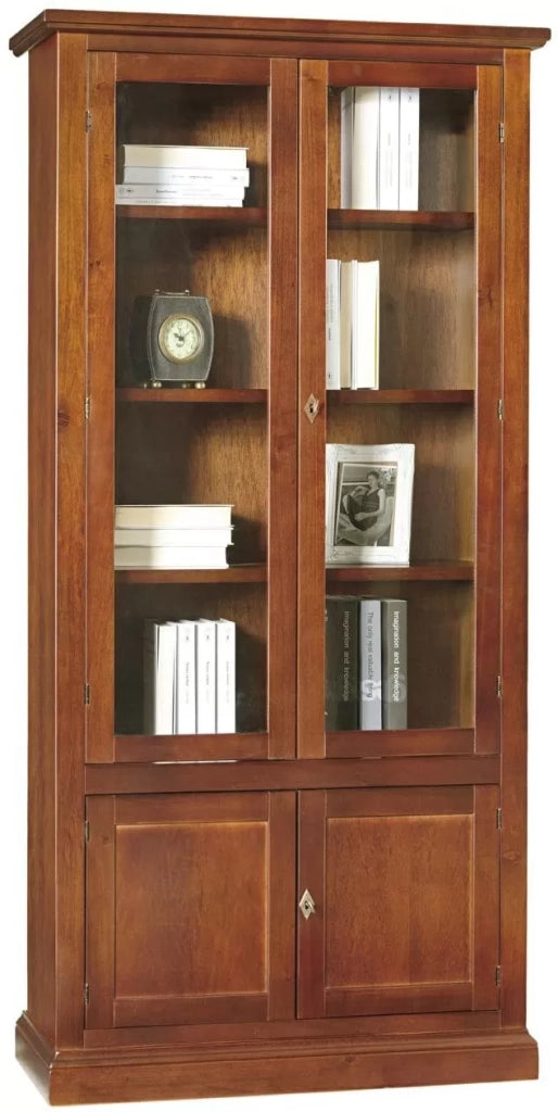 Vetrina arte povera 2 porte in legno tinta noce 90x41x186 (387) - Mobili 2G