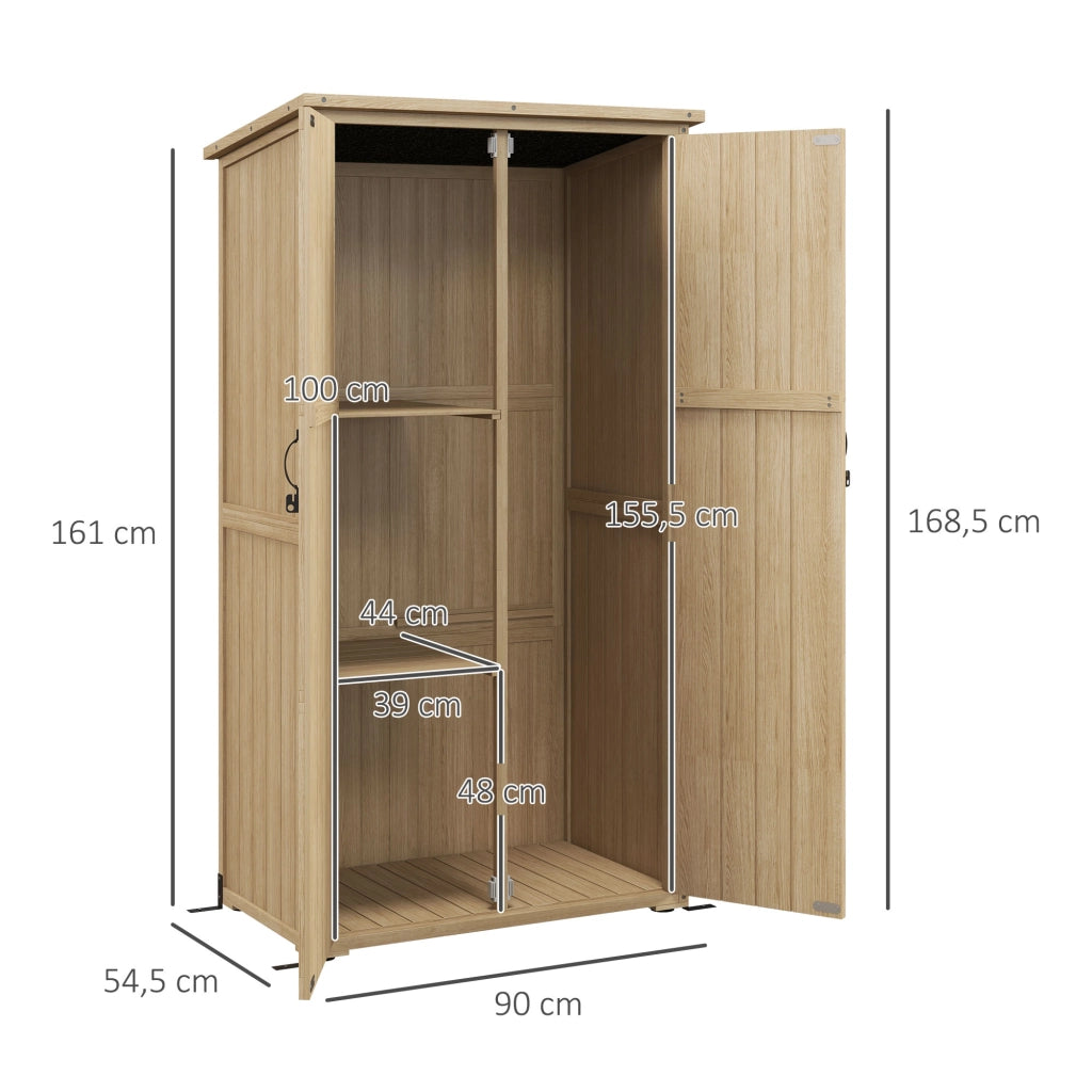 Armadio da giardino per attrezzi ¨C zephmum ¨C legno pino 90x54.5x168.5 cm