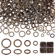 360 pezzi di anelli a spirale chiusi in diverse dimensioni, anelli O in ottone per catene e gioielli, colore bronzo antico, ideali per progetti DIY