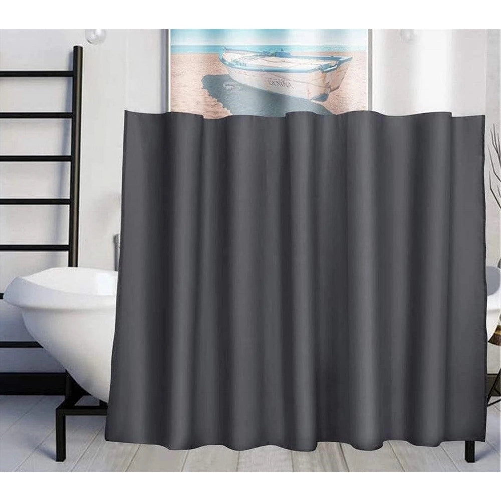Trade Shop - Tenda Da Doccia Vasca Bagno Peva Con 12 Ganci 180x200cm Trasparente Grigio 69493 -