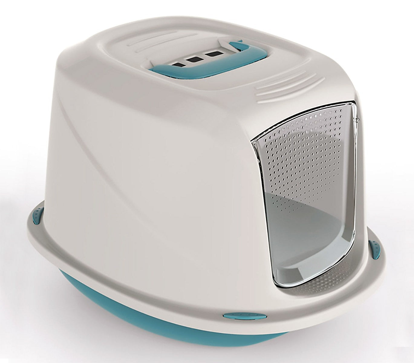 Toilette Chiusa per Gatti Galaxy 45x36x31,5 cm con Filtro ai Carboni Attivi Azzurra