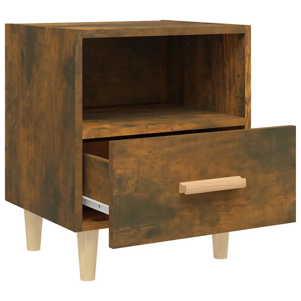 Comodini 2 pz-Set di 2 Tavolino da notte Rovere Fumo 40x35x47 cm