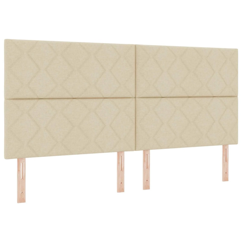Letto Box Spring LED con Materasso Crema 200 x 200 cm Tessuto 3455949