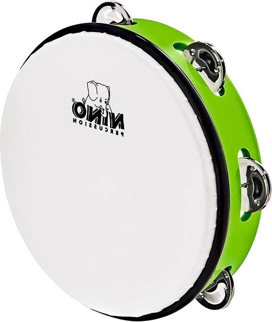 Tamburello ABS verde con 6 paia di jingle - NINO51GG