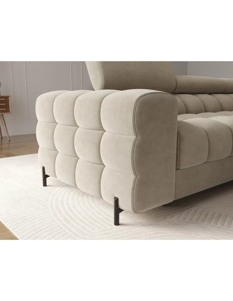 Divano angolare destro convertibile Beige design elegante 285x99x181cm FILTRO