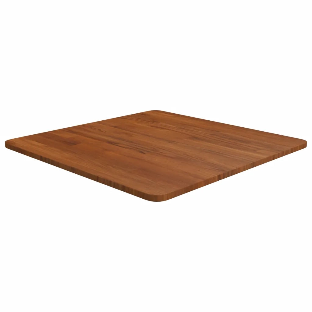 Piano Tavolo Quadrato Marrone Scuro 60x60x1,5cm Rovere Trattato