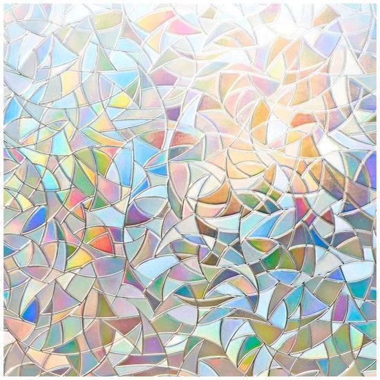 Foglia autoadesiva per finestre, trasparente e colorata arcobaleno, 75 x 200 cm