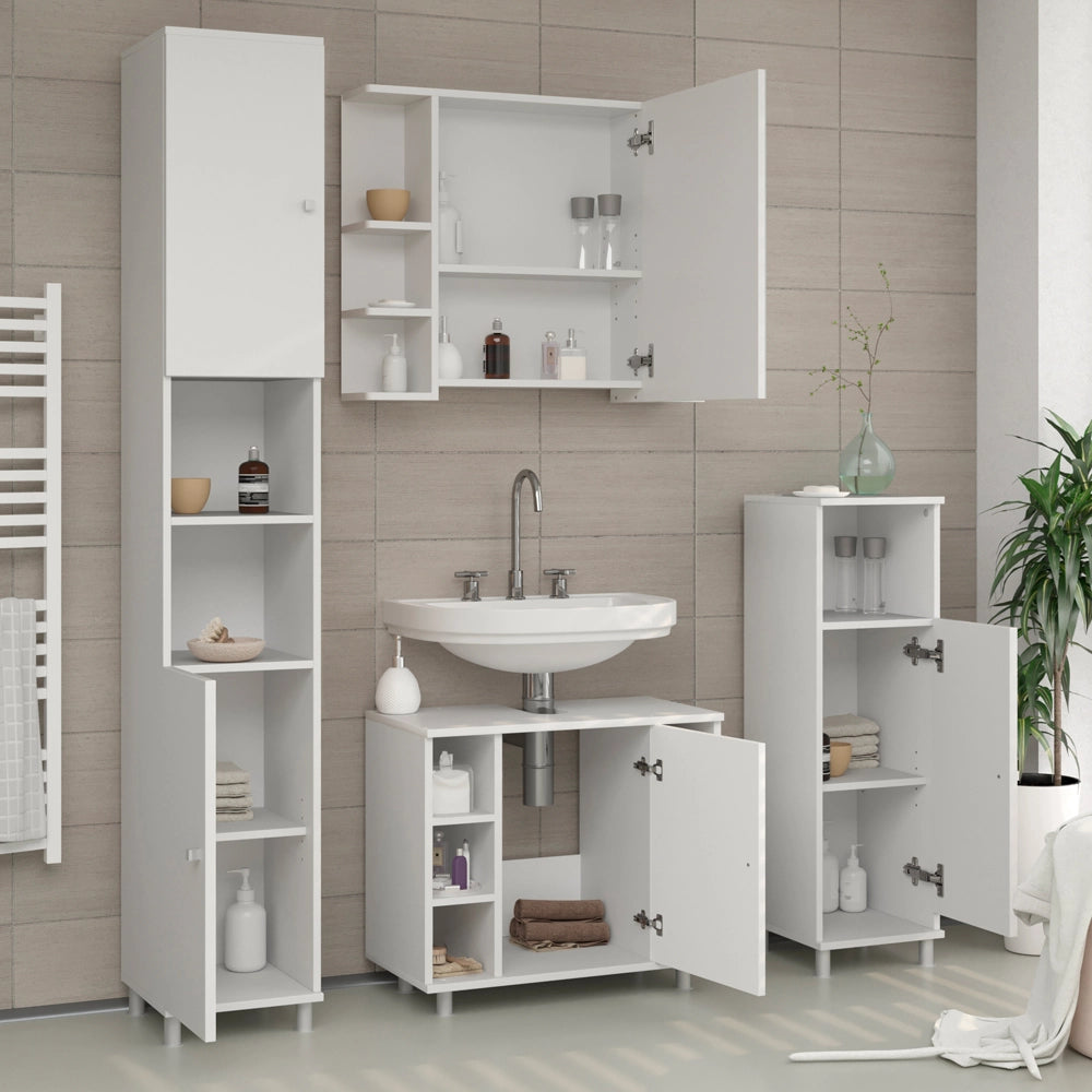 Vicco Set mobili bagno Bianco 3 parti, con colonna