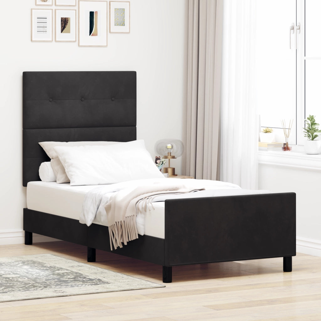 Rete letto  Nero 100x200 cm Velluto