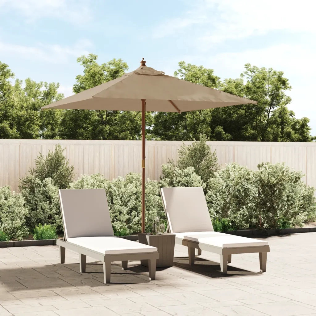Ombrellone da Giardino con Palo in Legno Tortora 198x198x231 cmcod mxl 73367