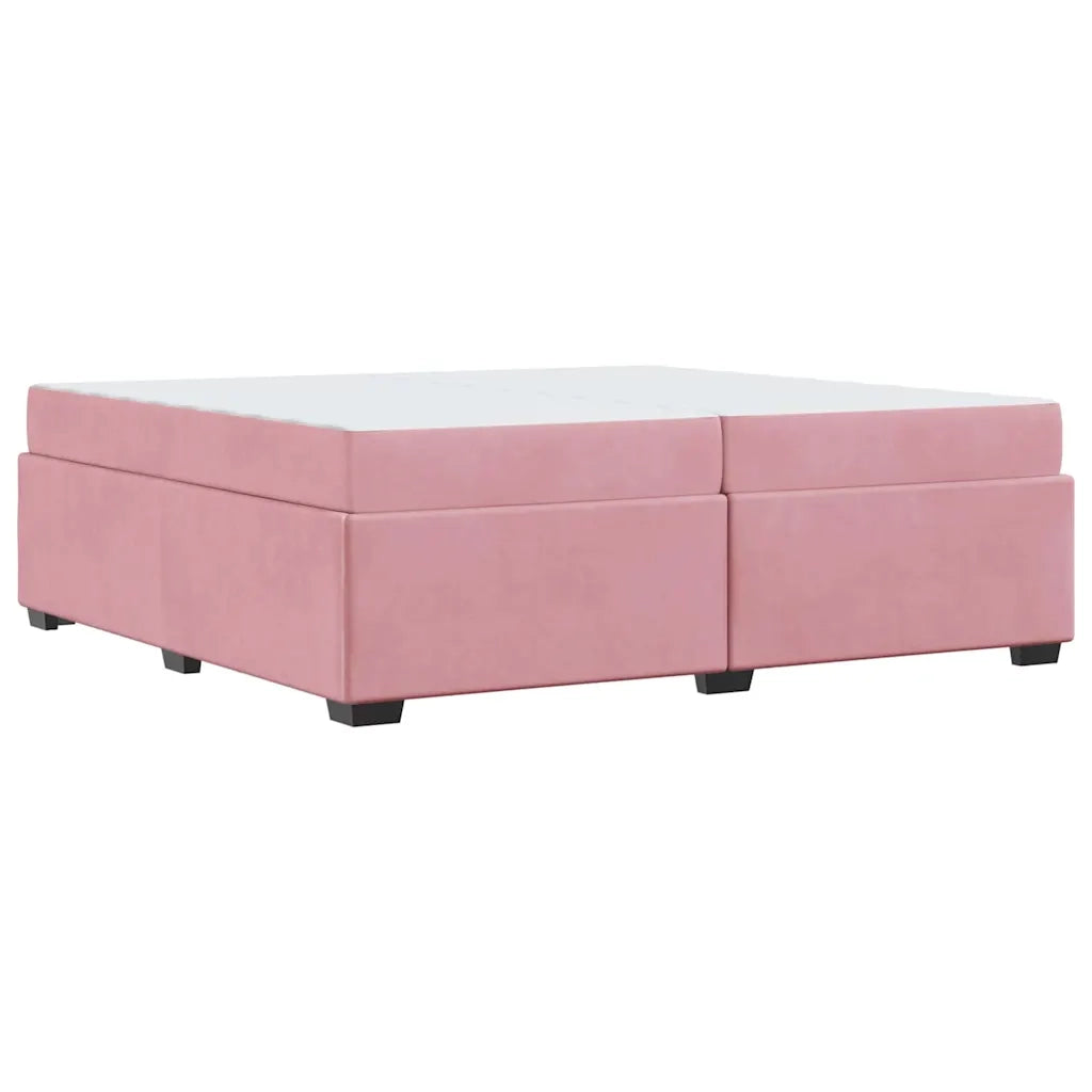 Struttura del letto con materasso Rosa 200 x 200 cm Tessuto 3399313