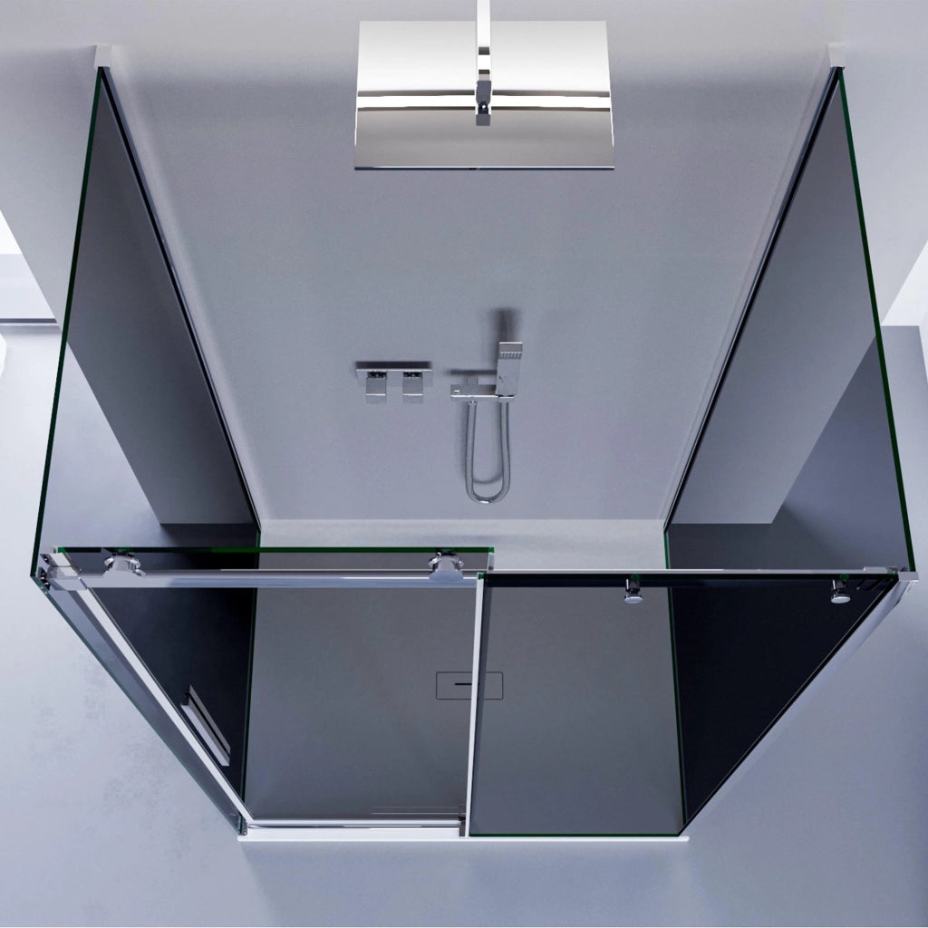 Box Doccia 3 Lati 80x100x80 cm 1 Anta Scorrevole in Cristallo Fumè 8mm H195 Bonussi Alina