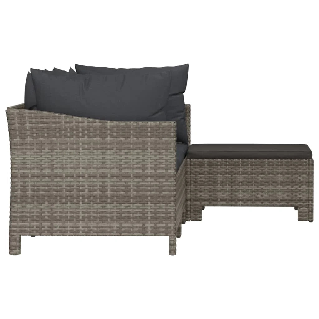 Set di mobili da giardino mobili da esterno set da 4 pezzi con cuscini resina intrecciata grigia 02_0016142