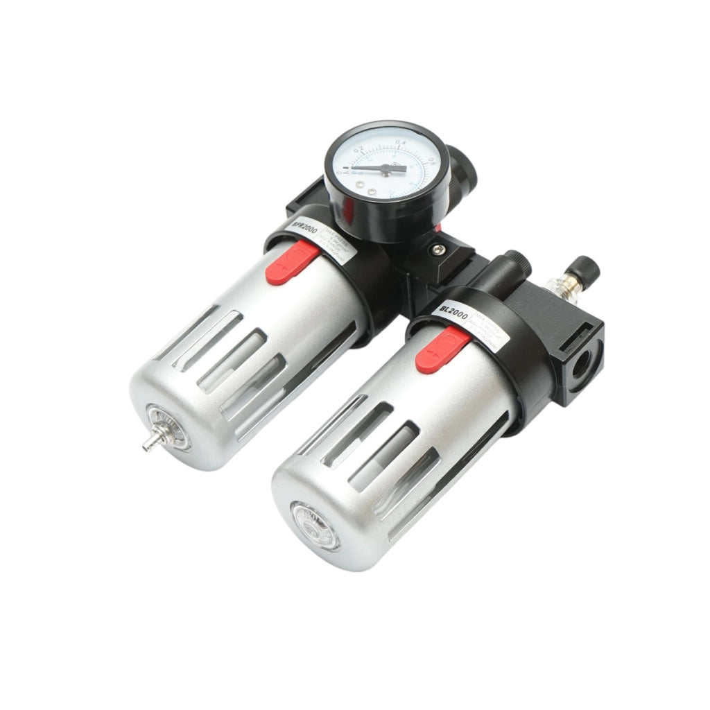 Filtro aria e lubrificatore con regolatore di pressione max. 1 MPa, attacco 1/4