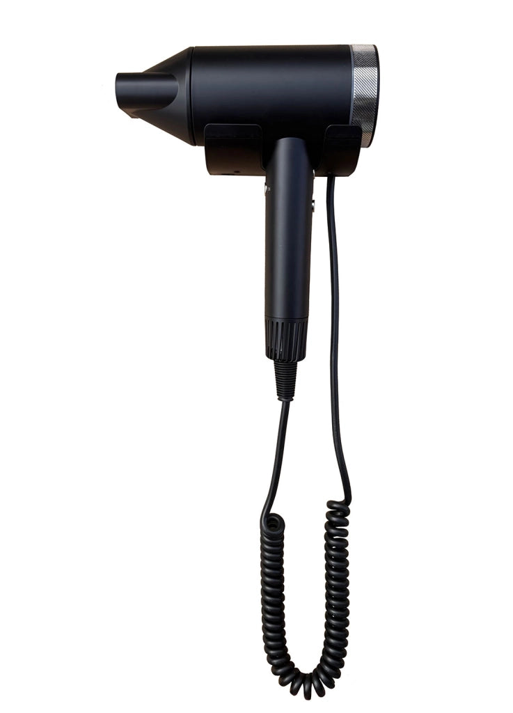 Asciugacapelli Professionale Vama PASSION HAIR Motore Brushless 1500W per Hotel con Base Murale Nero