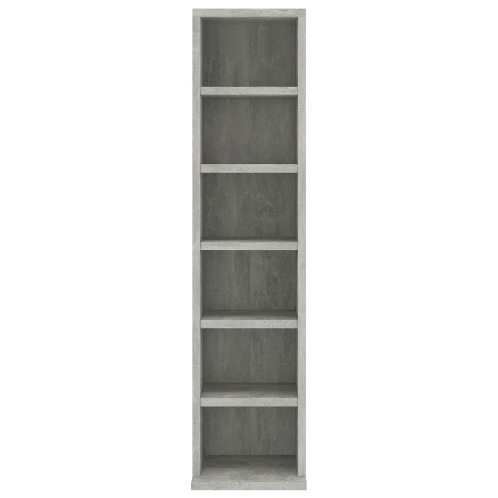 Mobile Porta CD Grigio Cemento 21x20x88 cm in Legno Multistrato 800355