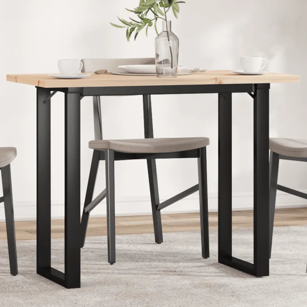 Tavolo da Pranzo Telaio a O 100x50x75,5 cm Legno Pino e Acciaio