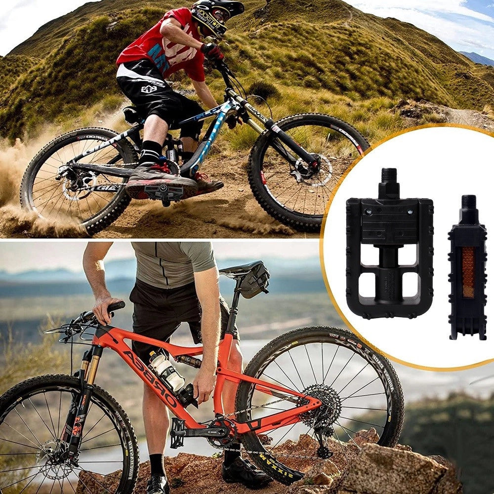 Trade Shop - Coppia Di Pedali Bicicletta Con Riflettori Laterali Attacco Universale Xc-2513 -