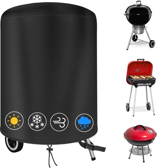 Hoes per barbecue in tessuto 420D Oxford, impermeabile, rotondo, 71x68cm