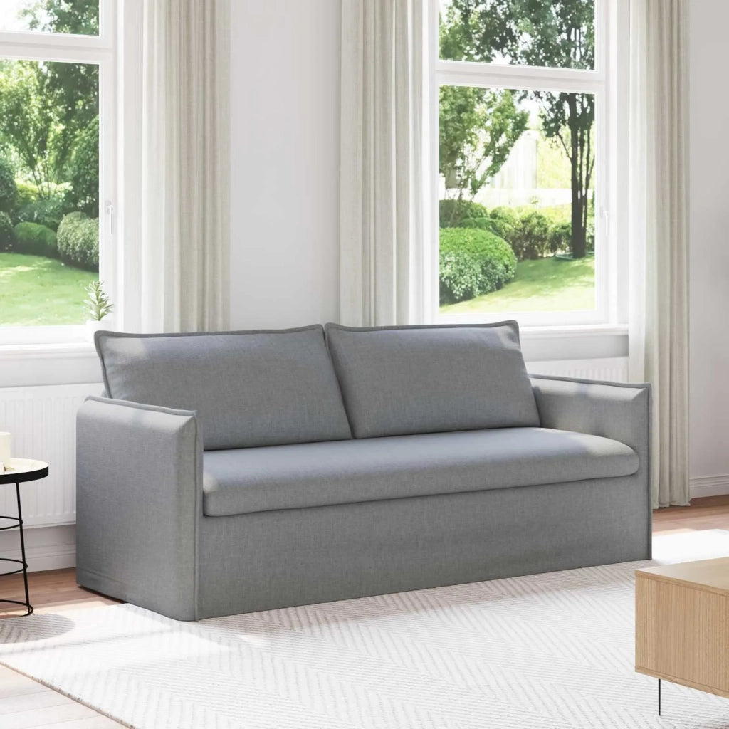 Divano Grigio chiaro 196 x 82 x 85 cm Tessuto