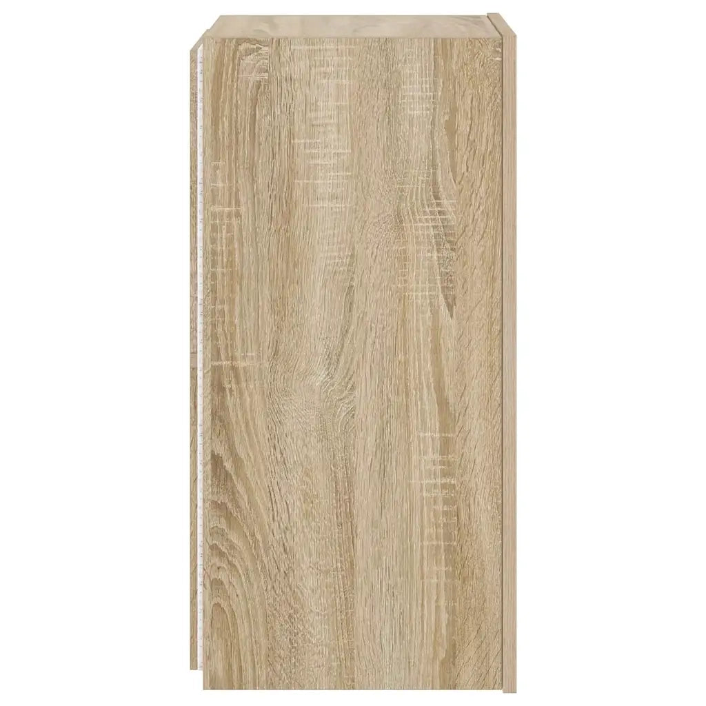 Mobile TV a Parete con Luci LED Rovere Sonoma 30,5x35x70 cm 837236