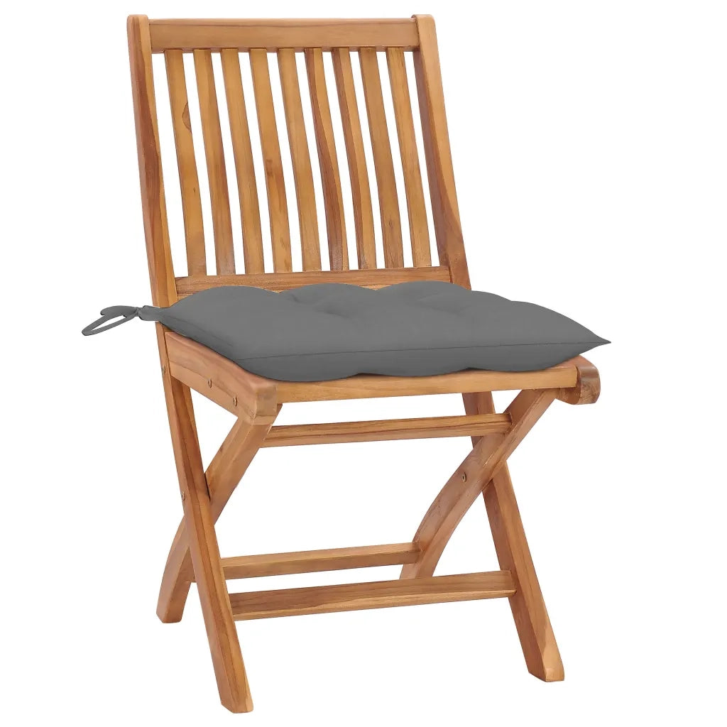 Sedie da Giardino Pieghevoli con Cuscini 8 pz Massello di Teak 3072877