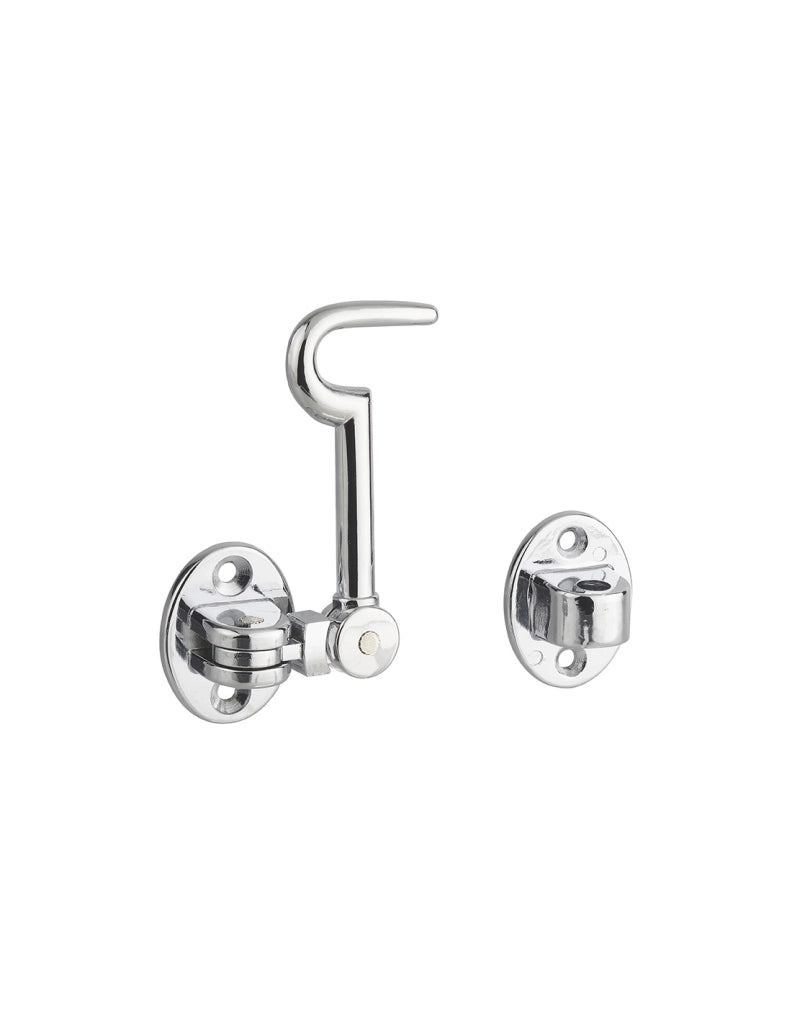 Gancio orientabile con occhiello, cromato 10cm, ferma porta, finestra, bagno - THIRARD