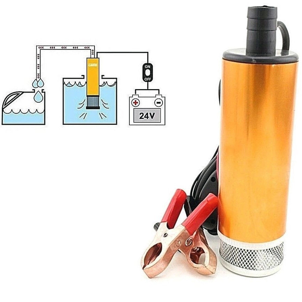 Trade Shop - Pompa Travaso Elettrica Sommersa Aspira Liquidi Acqua Olio Diesel 24v Auto Barca -