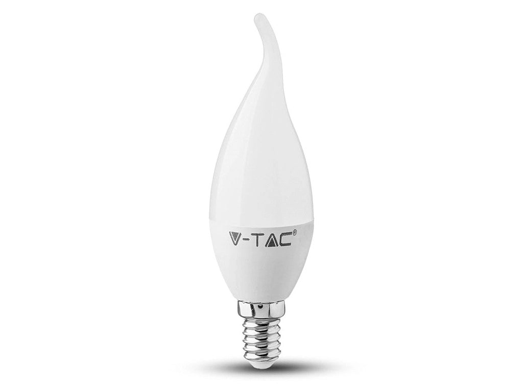 Lampada A Led E14 CF37 5,5W Forma Candela Fiamma Colpo Di Vento SKU-117, Disponibili 3000K 4000K 6400K (Bianco Freddo 6500K)