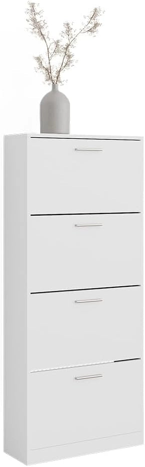 Scarpiera Gizmo, Bianco, 59 x 137 cm con 4 scomparti
