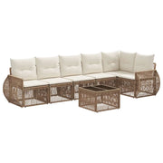 Set Divano da Giardino 7 pcs Beige e Bianco Crema polyrattan 3435426
