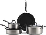 Set di Pentole e Pannine Antiscorrevoli in Ceramica - Senza PFAS, Acciaio Inossidabile, Induzione, Pratiche per Lavastoviglie & Forno